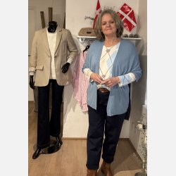 Strik cardigan jeansbl�