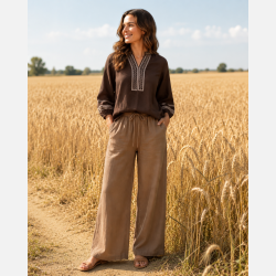 Dolly bluse -brun