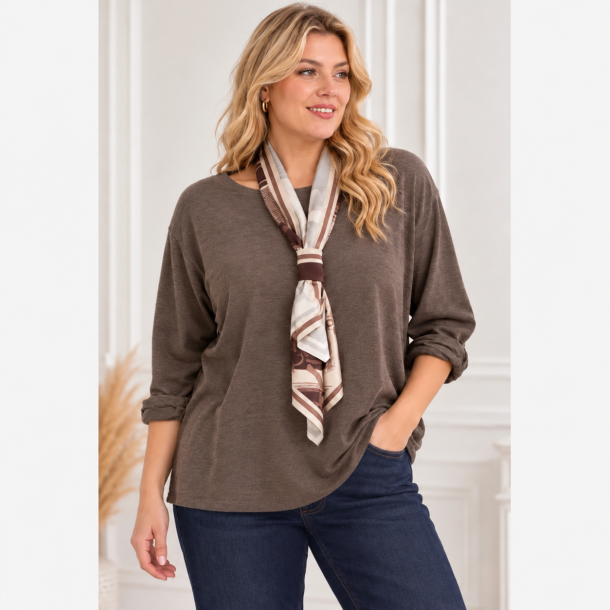 Strik m/t�rkl�de - taupe