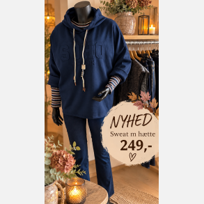 Oline sweat m/h�tte -navy