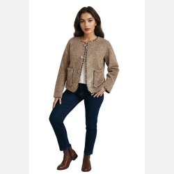 Boucle jakke - camel