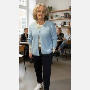 Cardigan m/knap - lysbl�
