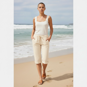 Stretch bermuda - cream