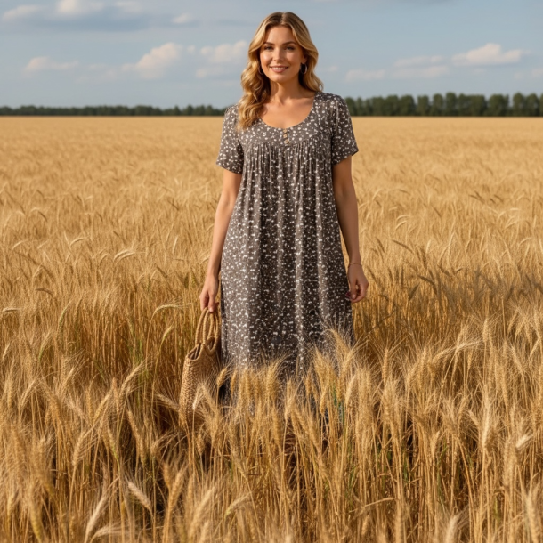 Solvej kjole - M�rk sand