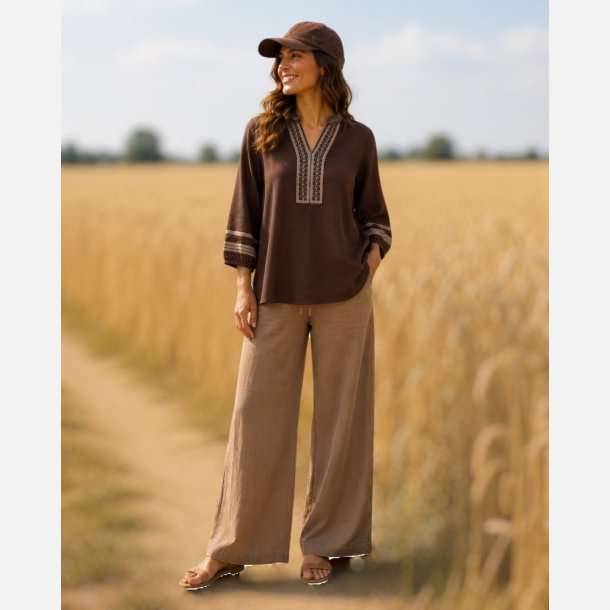 Dolly bluse -brun