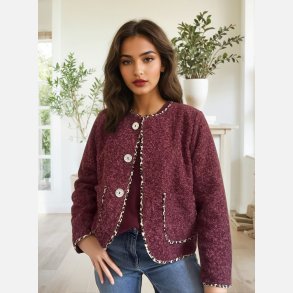 Boucle jakke - bordeaux