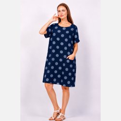 Dot kjole - navy/lysbl�